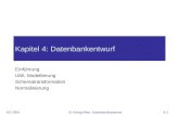 SS 2004B. König-Ries: Datenbanksysteme4-1 Kapitel 4: Datenbankentwurf Einführung UML Modellierung Schematransformation Normalisierung.