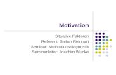 Motivation Situative Faktoren Referent: Stefan Reinhart Seminar: Motivationsdiagnostik Seminarleiter: Joachim Wudke.