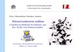 Wiss. Mitarbeiter Markus Junker Dissertationen online Urheberrechtliche Probleme aus der Sicht von Doktoranden Workshop Dissertationen im Internet Mainz,