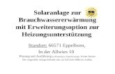 Solaranlage zur Brauchwassererwärmung mit Erweiterungsoption zur Heizungsunterstützung Standort: 66571 Eppelborn, In der Allwies 10 Planung und Ausführung.