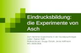 Eindrucksbildung: die Experimente von Asch Zum Seminar Experimente in der Sozialpsychologie Leiter: Rainer Roth Referentinnen: Duygu Öztürk, Jenia Hoffmann.