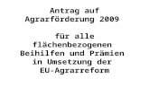 Antrag auf Agrarförderung 2009 für alle flächenbezogenen Beihilfen und Prämien in Umsetzung der EU-Agrarreform