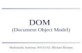 DOM (Document Object Model) Multimedia Seminar, WS 01/02, Michael Bromm.