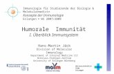 Humorale Immunität I. Überblick Immunsystem Hans-Martin Jäck Division of Molecular Immunology Department of Internal Medicine III Nikolaus-Fiebiger-Zentrum.