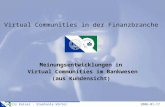 Iris Kaiser · Stephanie Winter2006-01-17 Virtual Communities in der Finanzbranche Meinungsentwicklungen in Virtual Communities im Bankwesen (aus Kundensicht.