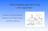 Informationsgewinnung mit Agenten Seminar: Softwareagenten Referat von Tobias Debald und Peter Ahmann.