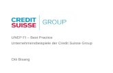 Slide 1 Sustainability Affairs 02.09.04 / B. Schanzenbächer Otti Bisang UNEP FI – Best Practice Unternehmensbeispiele der Credit Suisse Group.