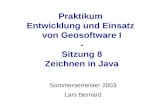 Praktikum Entwicklung und Einsatz von Geosoftware I - Sitzung 8 Zeichnen in Java Sommersemester 2003 Lars Bernard.