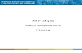 Prof. Dr. Ludwig Siep Praktische Philosophie der Neuzeit 7. John Locke.
