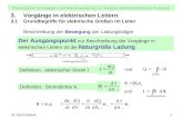 Theoretische Grundlagen und ihre Anwendung zur Analyse elektrotechnischer Prozesse Dr. Erich Boeck1 3.Vorgänge in elektrischen Leitern 3.1Grundbegriffe.