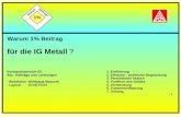 1 Teil 1: Warum 1 % Beitrag für die IG Metall Warum 1% Beitrag für die IG Metall ? Vorstandsbereich 03 Abt. Beiträge und Leistungen - Redaktion: Wolfgang.