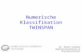 Numerische Klassifikation TWINSPAN Dr. Heike Culmsee Vegetationsanalyse & Phytodiversität.