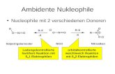 Ambidente Nukleophile Nucleophile mit 2 verschiedenen Donoren Salpetrigs¤ureesterNitroalkanNitrit Ladungskontrollierte hart/hart Reaktion mit S N 1 Elektrophilen