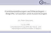 1 Weber Ingenieure Funktionsstörungen auf Kläranlagen – Begriffe, Ursachen und Auswirkungen Dr. Peter Baumann 11.02.2009 Lehrerbesprechung 2009 der Kanal-
