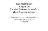 Kernlehrplan Englisch für die Sekundarstufe I des Gymnasiums - Anpassung an den verkürzten Bildungsgang (G8) – Entwurf.