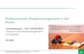 Professionelles Projektmanagement in der Praxis, © 2007 Dr. Harald Wehnes Universität Würzburg, FB Informatik, Prof. Dr. P.Tran-Gia 1 Professionelles Projektmanagement.