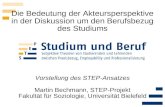 Die Bedeutung der Akteursperspektive in der Diskussion um den Berufsbezug des Studiums Vorstellung des STEP-Ansatzes Martin Bechmann, STEP-Projekt Fakultät.
