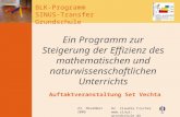 BLK-Programm SINUS-Transfer Grundschule Dr. Claudia Fischer  23. November 2006 Ein Programm zur Steigerung der Effizienz des mathematischen.