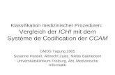 Klassifikation medizinischer Prozeduren: Vergleich der ICHI mit dem Système de Codification der CCAM GMDS Tagung 2005 Susanne Hanser, Albrecht Zaiss, Niklas.