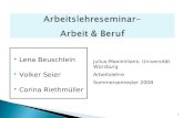 Lena Beuschlein Volker Seier Corina Riethmüller Julius-Maximilians- Universität Würzburg Arbeitslehre Sommersemester 2008 1.