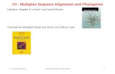 3. Vorlesung WS 2012/13 Softwarewerkzeuge der Bioinformatik1 V3 - Multiples Sequenz Alignment und Phylogenie Literatur: Kapitel 4 in Buch von David Mount.