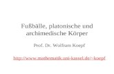 Fußbälle, platonische und archimedische Körper Prof. Dr. Wolfram Koepf  koepf