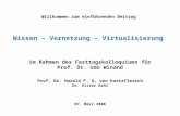 Willkommen zum einführenden Beitrag Wissen – Vernetzung – Virtualisierung im Rahmen des Festtagskolloquiums für Prof. Dr. Udo Winand Prof. Dr. Harald F.