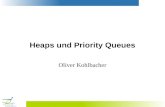 Heaps und Priority Queues Oliver Kohlbacher. 2 Heaps (Halden) Def.: Ein Heap ist eine Datenstruktur in Form eines Baums mit der folgenden Eigenschaft: