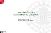 Prof. Dr. Rolf Schulmeister Lernplattformen Evaluation & Didaktik GMW 2002 Basel.