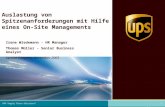 UPS Supply Chain Solutions SM Auslastung von Spitzenanforderungen mit Hilfe eines On-Site Managements Irene Wiedemann - HR Manager Thomas Müller - Senior.