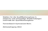 1 Wahlen für die Qualifikationsphase II, mögliche und notwendige Wiederholungen innerhalb der Qualifikationsphase Tannenbusch-Gymnasium Bonn Abiturjahrgang.