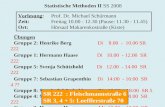 Statistische Methoden II SS 2008 Vorlesung:Prof. Dr. Michael Schürmann Zeit:Freitag 10.00 - 12.30 (Pause: 11.30 - 11.45) Ort:Hörsaal Makarenkostraße (Kiste)