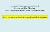 Institut für Mathematik und Informatik Lehrstuhl für Algebra und funktionalanalytische Anwendungen