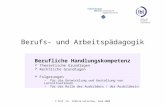 © Prof. Dr. Irmhild Kettschau, SoSe 2008 Berufs- und Arbeitspädagogik Berufliche Handlungskompetenz Theoretische Grundlagen Rechtliche Grundlagen Folgerungen.