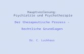 Hauptvorlesung: Psychiatrie und Psychotherapie Der therapeutische Prozess - Rechtliche Grundlagen Dr. C. Luckhaus.