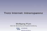 InfoWeb Weiterbildung Trotz Internet: Intransparenz Wolfgang Plum Büro für Beratung und Projektentwicklung.