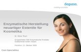 Care Specialties Enzymatische Herstellung neuartiger Esteröle für Kosmetika Dr. Oliver Thum Gruppenleiter F&E Enzymatische Produkte Goldschmidt GmbH, Essen.
