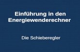Einführung in den Energiewenderechner Die Schieberegler.