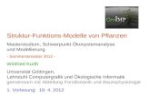 Struktur-Funktions-Modelle von Pflanzen Masterstudium, Schwerpunkt Ökosystemanalyse und Modellierung - Sommersemester 2012 - Winfried Kurth Universität.