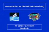 Ionenstrahlen für die Weltraumforschung M. Scholz / D. Schardt Biophysik.