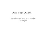 Das Top-Quark Seminarvortrag von Florian Senger. Inhalt Was ist das Top-Quark? Motivation Produktion Entdeckung Messung der Masse Ausblick.