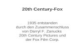 20th Century-Fox 1935 entstanden durch den Zusammenschluss von Darryl F. Zanucks 20th Century Pictures und der Fox Film Corp.