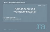 Hannover, Abmahnung und Vertrauenskapital Dr. Peter Schrader Fachanwalt für Arbeitsrecht 28.01.2014.