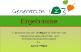Ergebnisse aus der Umfrage im Rahmen des Interkommunalen Altenhilfe- und Mehrgenerationenkonzeptes für Schönwald Ergebnisse.