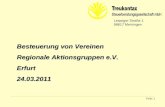 Klaus Wachter - Dipl. Finanzwirt Folie: 1 Besteuerung von Vereinen Regionale Aktionsgruppen e.V. Erfurt24.03.2011 Leipziger Straße 1 98617 Meiningen.
