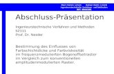 Abschluss-Präsentation Ingenieurstechnische Verfahren und Methoden 52111 Prof. Dr. Nestler Bestimmung des Einflusses von Farbschichtdicke und Farbviskosität.