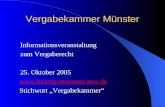 Vergabekammer Münster Informationsveranstaltung zum Vergaberecht 25. Oktober 2005  Stichwort Vergabekammer.