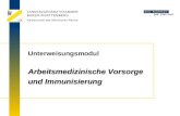 Unterweisungsmodul Arbeitsmedizinische Vorsorge und Immunisierung.