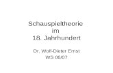 Schauspieltheorie im 18. Jahrhundert Dr. Wolf-Dieter Ernst WS 06/07.