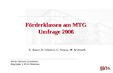 K. Bauer, D. Schairer, G. Strunz, M. Wermuth Maria-Theresia-Gymnasium Regerplatz 1, 81541 München Förderklassen am MTG Umfrage 2006.